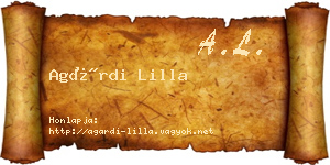 Agárdi Lilla névjegykártya